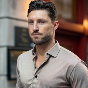 Collars and Co Shirt Mens M  Houndstooth Golf Dress Collar Brown Casual New Polo